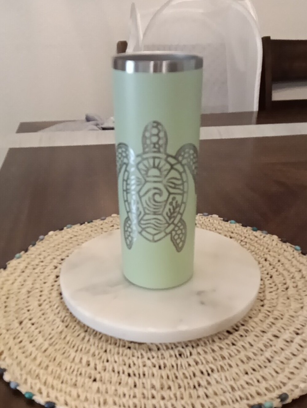 Bluemoon906 Designs & Engraved By Us. Unbreakable Skinny Tumbler W/ Straw, Brush - Picture 2 of 6